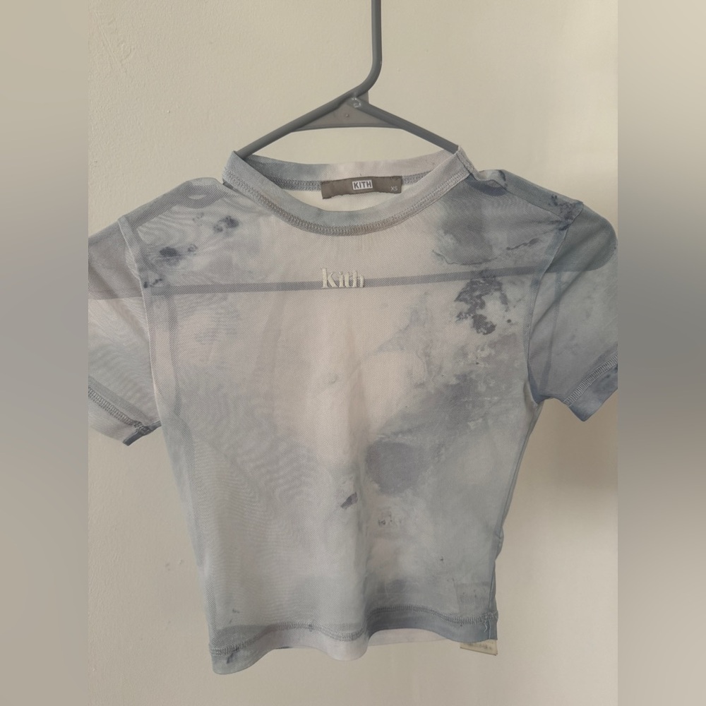 Kith Mesh Overlay Tie Dye Cropped Short Sleeve